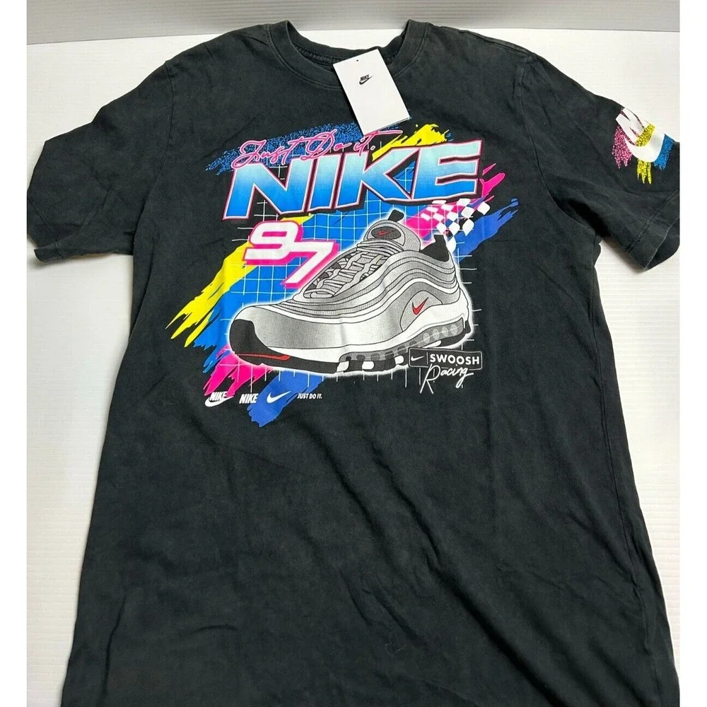 Nike Mens Sportswear Air Max 97 Racing Graphic Black T-Shirt DR8000-010 Medium